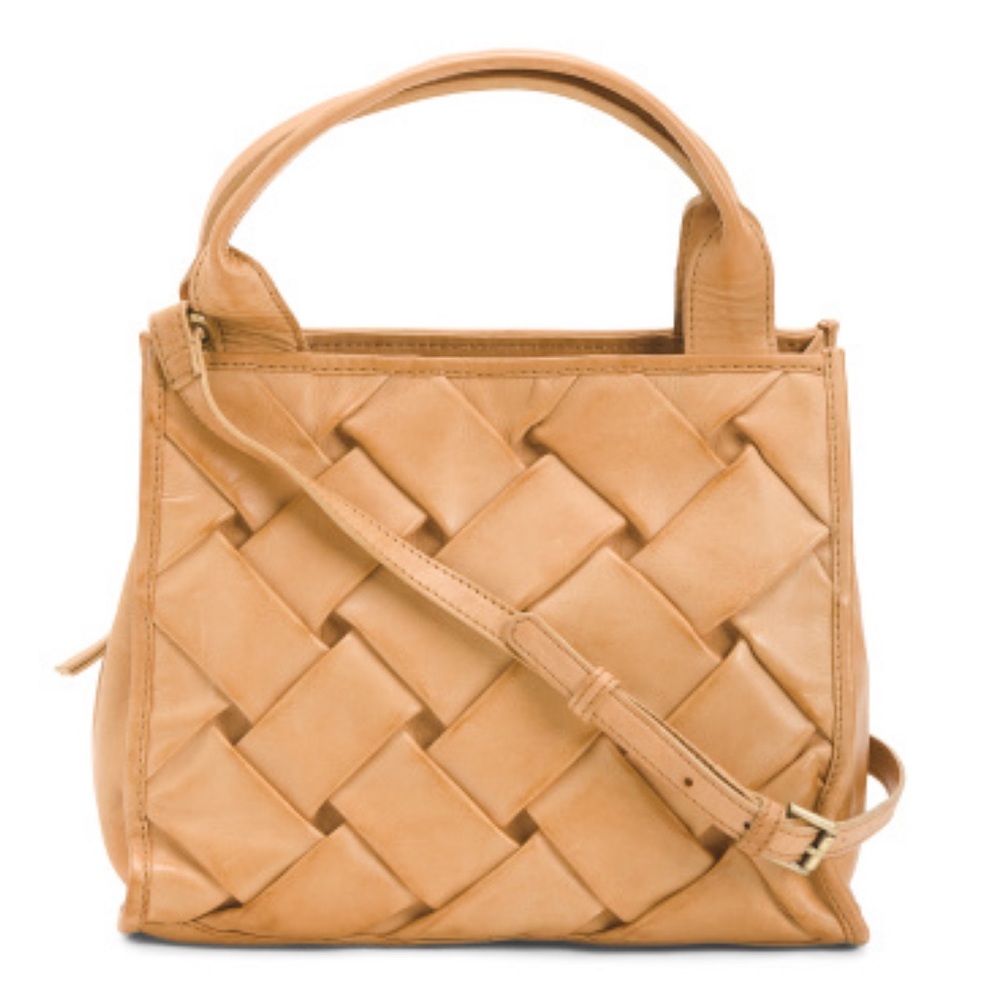 NWT Leather Woven Satchel